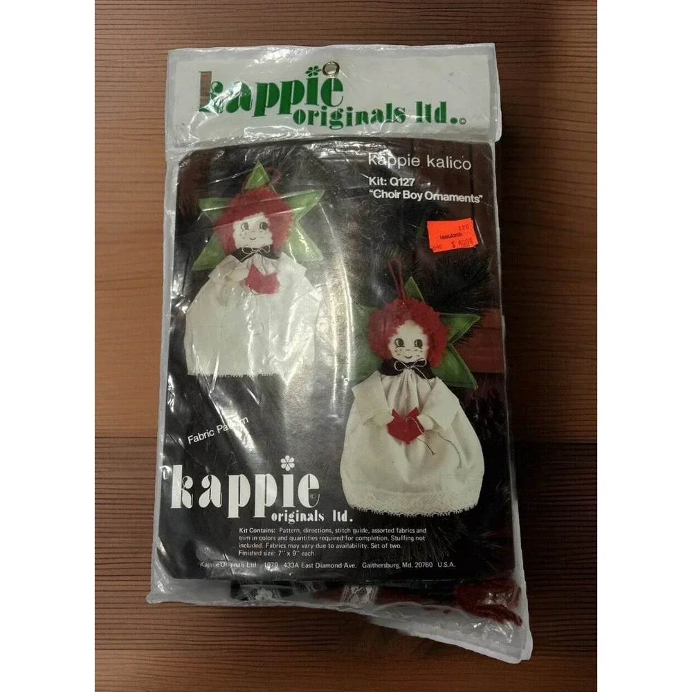 Vintage Kappie Kalico Choir Boy Ornaments Q127 New Sealed USA 1979‎